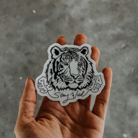 Stay Wild Tiger Sticker, White