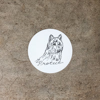 Circular Protect The Wolf Sticker